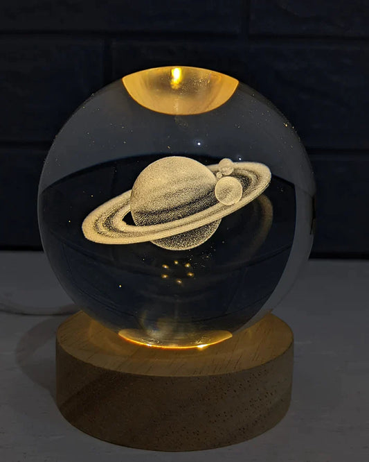 Esfera espacial 3D con base de luz